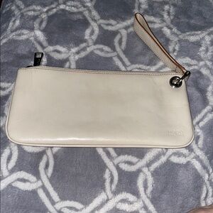 HOBO Cream Clutch with Gold Hardware